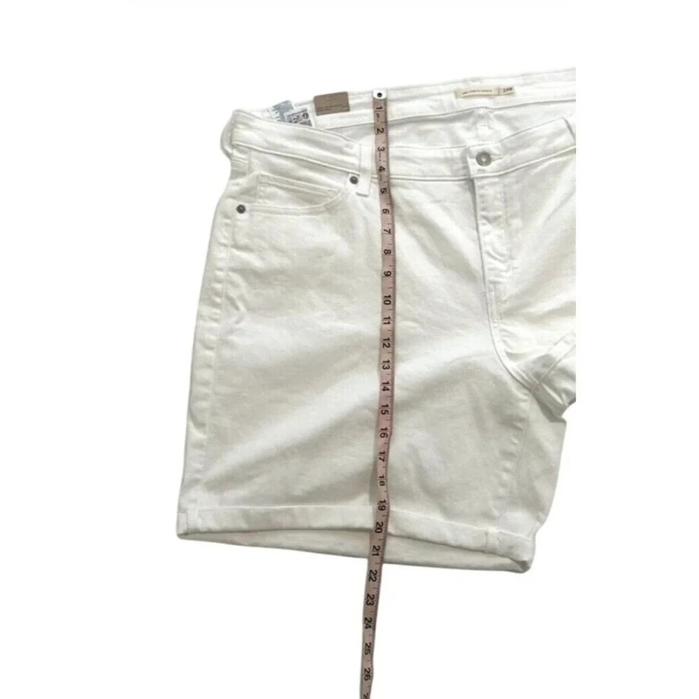 Levi's Jeans Shorts Women's Size 24W White Denim Mid-Rise Shorts With Rolled Hem